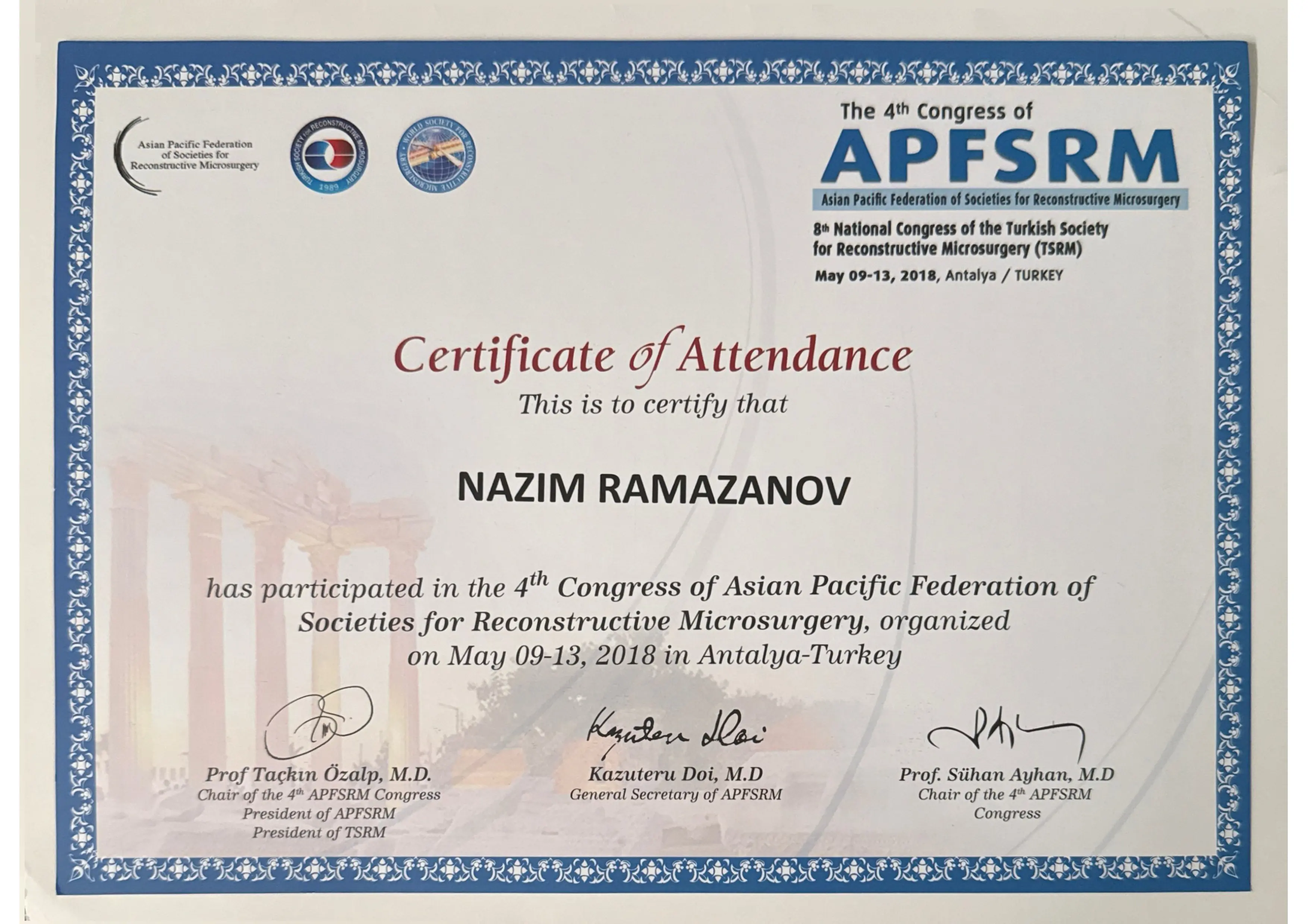 APFSRM 4. Kongresi & TSRM 8. Kongresi